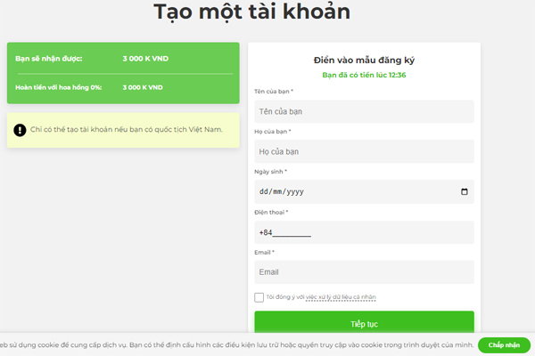 hướng dẫn tạo tài khoản Dengoo